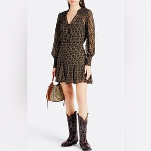 **NWT** VERONICA BEARD SACCHI PRINTED CHIFFON MINI DRESS Size 0